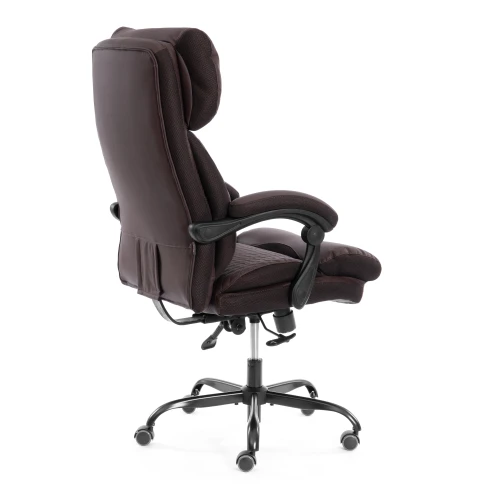 Кресло Chief metalBL  кож/зам/ткань, коричневый/коричневый стеганный, 36-36/36-36 стеганный/TW-24