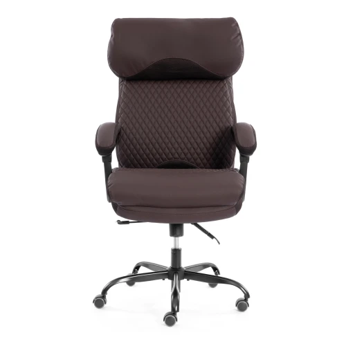 Кресло Chief metalBL  кож/зам/ткань, коричневый/коричневый стеганный, 36-36/36-36 стеганный/TW-24