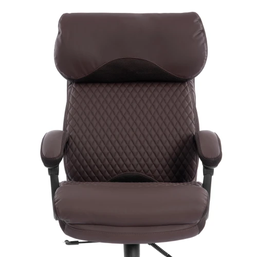 Кресло Chief metalBL  кож/зам/ткань, коричневый/коричневый стеганный, 36-36/36-36 стеганный/TW-24