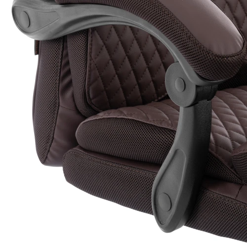 Кресло Chief metalBL  кож/зам/ткань, коричневый/коричневый стеганный, 36-36/36-36 стеганный/TW-24