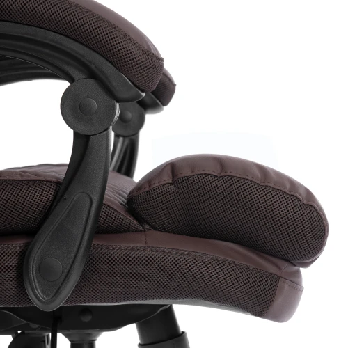 Кресло Chief metalBL  кож/зам/ткань, коричневый/коричневый стеганный, 36-36/36-36 стеганный/TW-24