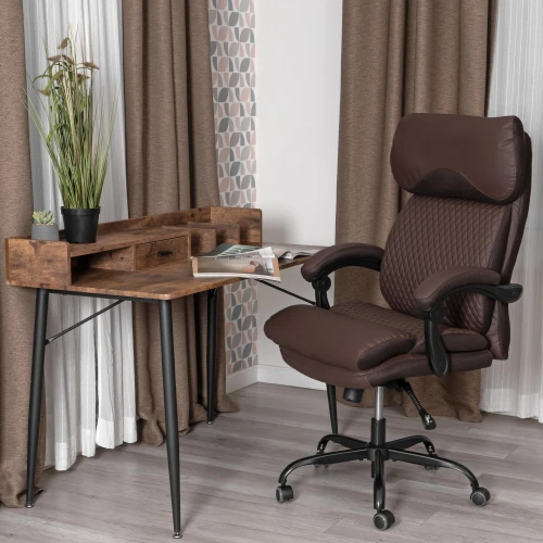 Кресло Chief metalBL  кож/зам/ткань, коричневый/коричневый стеганный, 36-36/36-36 стеганный/TW-24