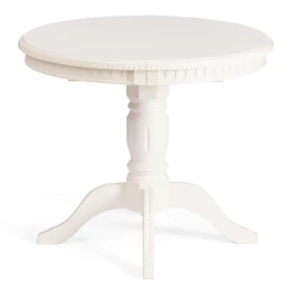 Стол STEFANO круглый бук, мдф, D90+30x77см, Ivory white