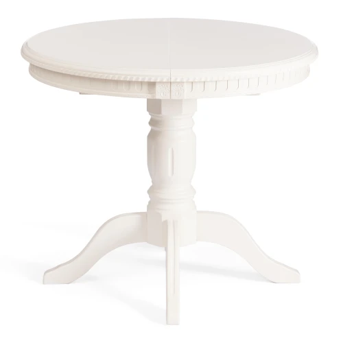 Стол STEFANO круглый бук, мдф, D90+30x77см, Ivory white