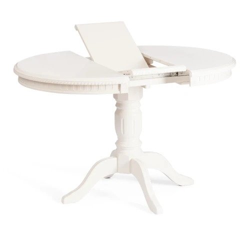 Стол STEFANO круглый бук, мдф, D90+30x77см, Ivory white