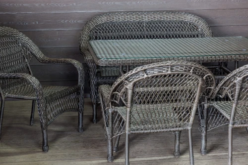 Комплект мебели из искусственного ротанга Мэдисон НЬЮ (Medison NEW) двухместный диван + 4 кресла + стол без подушек