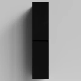 Пенал Бест 30 (2 двери) подвесной, черный глянец, правый, бельевая корзина