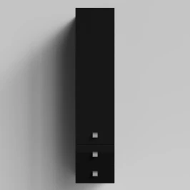 Пенал Квадро 35 подвесной, Черный глянец ПВХ, правый