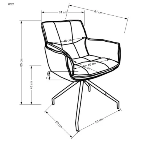 Стул HALMAR K523 коричневый/темно-коричневый