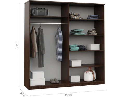 Шкаф «Аврора» 4дв, Венге/Дуб молочный