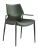 DC24026 Стул с подлокот, ЗЕЛЕНЫЙ, каркас металл черный КРУГЛЫЙ