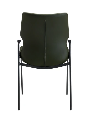 DC24026 Стул с подлокот, ЗЕЛЕНЫЙ, каркас металл черный КРУГЛЫЙ