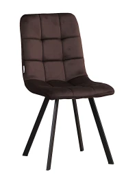 C919/DC809 Стул мягкий, ШОКОЛАД#h50 велюр, каркас металл черный КВАДРАТ