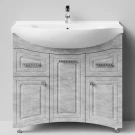 Тумба Адам 90 напольный, Горный камень ПВХ 57807, левый Vodok с раковиной в комплекте