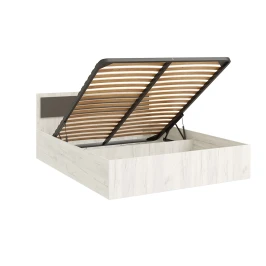 Кровать с подъемным механизмом Фиеста 1,6м, Графит, Дуб Крафт белый