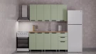 Готовый кухонный гарнитур ГК Аленушка 1,6м  Лаванда Фиcташка/Фисташка,черный (без столешницы)