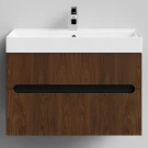 Тумба Бонум, 85 подвесной, Дуб цвет 11 Vodok с раковиной в комплекте