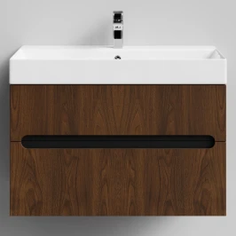 Тумба Бонум, 85 подвесной, Дуб цвет 11 Vodok с раковиной в комплекте