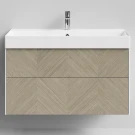 Тумба Катарини, 100 подвесной, Дуб цвет 22 Vodok с раковиной в комплекте