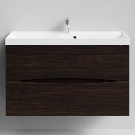 Тумба Лайт 100 подвесной, Палисандр ПВХ 43101 Vodok с раковиной в комплекте