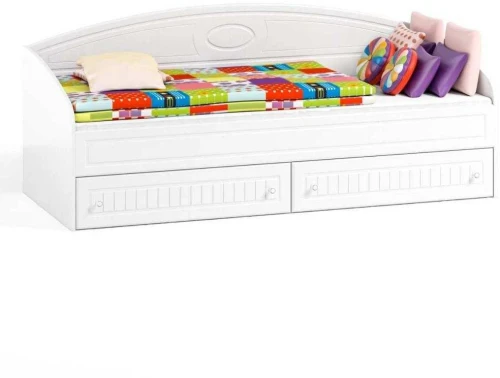 Кровать одинарная с ящиками Монако МН-11 белое дерево