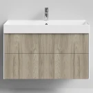 Тумба Лоренцо, 100 подвесной, Дуб цвет 22 Vodok с раковиной в комплекте