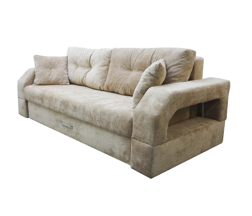 Диван еврокнижка Манчестер 160 ВЕЛЮР 05 БЕЖЕВЫЙ НПБ