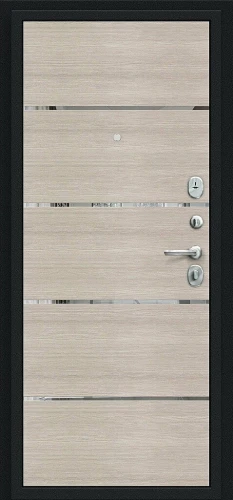 Входная дверь BRAVO Лайн Букле черное/Cappuccino Veralinga 