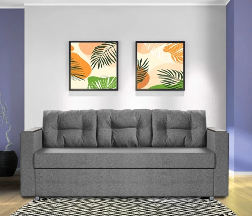 Диван еврокнижка Атлант 2 рогожка  серая