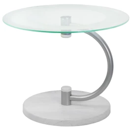 Стол журнальный Дуэт 13Н металлик/дуб дымчатый/прозр.