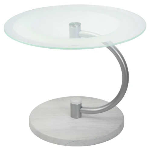 Стол журнальный Дуэт 13Н металлик/дуб дымчатый/прозр.