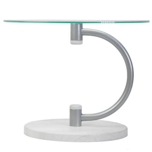 Стол журнальный Дуэт 13Н металлик/дуб дымчатый/прозр.