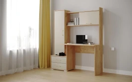 Компьютерный стол Квартет-9 (К), Дуб крафт золотой, кашемир