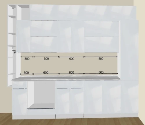 Трехъярусная кухня Фьюжн на заказ 3.0 м от фабрики Виват-мебель