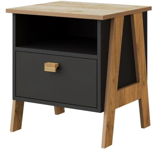 Тумба «Скандинавия» КМК 0905.9, Антрацит/Дуб Наварра