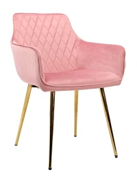 DC835 Стул мягкий с подлокотниками, РОЗОВЫЙ#G62-86 велюр, каркас металл золото DC835 Стул мягкий с подлокотниками, РОЗОВЫЙ#G62-86 велюр, каркас металл золото