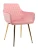 DC835 Стул мягкий с подлокотниками, РОЗОВЫЙ#G62-86 велюр, каркас металл золото