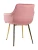 DC835 Стул мягкий с подлокотниками, РОЗОВЫЙ#G62-86 велюр, каркас металл золото