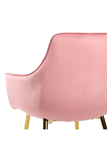 DC835 Стул мягкий с подлокотниками, РОЗОВЫЙ#G62-86 велюр, каркас металл золото