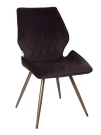 DC233 Стул мягкий поворотный 360, ГОРЬКИЙ ШОКОЛАД#M420-11 велюр, каркас металл, бронза КРУГЛЫЙ