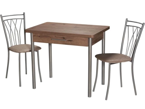 Стол М20 ДП1-02-05 900(1200)*600, ЛДСП:Дуб Велингтон, Н/стола (Металлик)