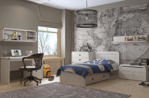 Кровать 90, MAGELLAN, цвет Сосна винтаж