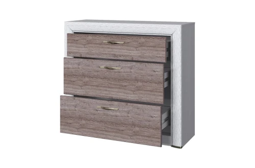 Комод 3S, OLIVIA, цвет вудлайн крем/дуб анкона