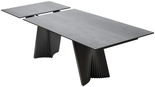 Стол YOAKIM 180 цвет 1704 Темно-серый мрамор, керамика / Темно-серый каркас, ®DISAUR