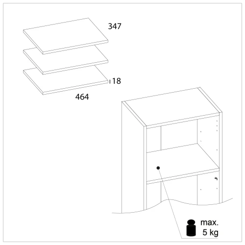 Серия модульных шкафов, Комплект полок 50/35. Цвет БЕЛЫЙ