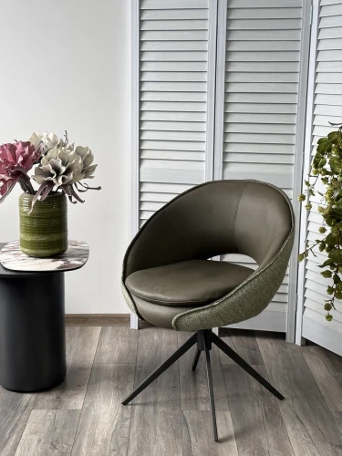 Стул ANABEL 360 град. поворот Зеленый F07-003-01 / MONTECRISTO 8421 / серый каркас, ®DISAUR