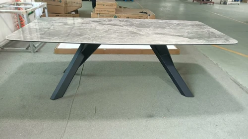 Стол DikLine KS220 керамика серый мрамор С20 глянец /опоры черные