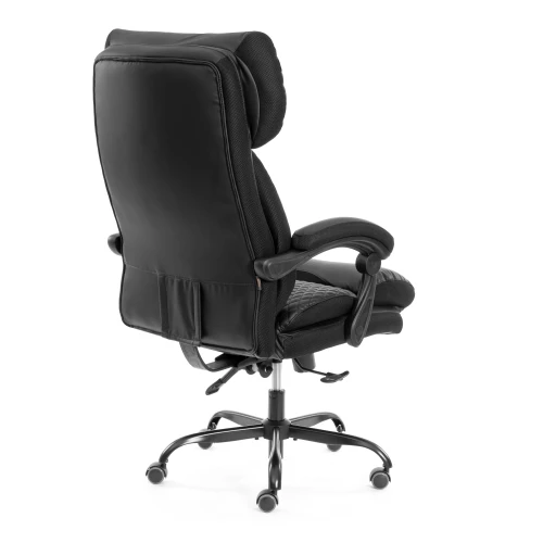 Кресло Chief metalBL  кож/зам/ткань, черный/черный стеганный/черный, 36-6/36-6/TW-11