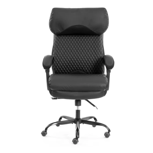 Кресло Chief metalBL  кож/зам/ткань, черный/черный стеганный/черный, 36-6/36-6/TW-11