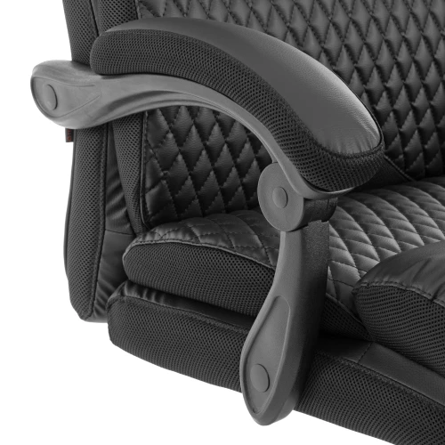 Кресло Chief metalBL  кож/зам/ткань, черный/черный стеганный/черный, 36-6/36-6/TW-11
